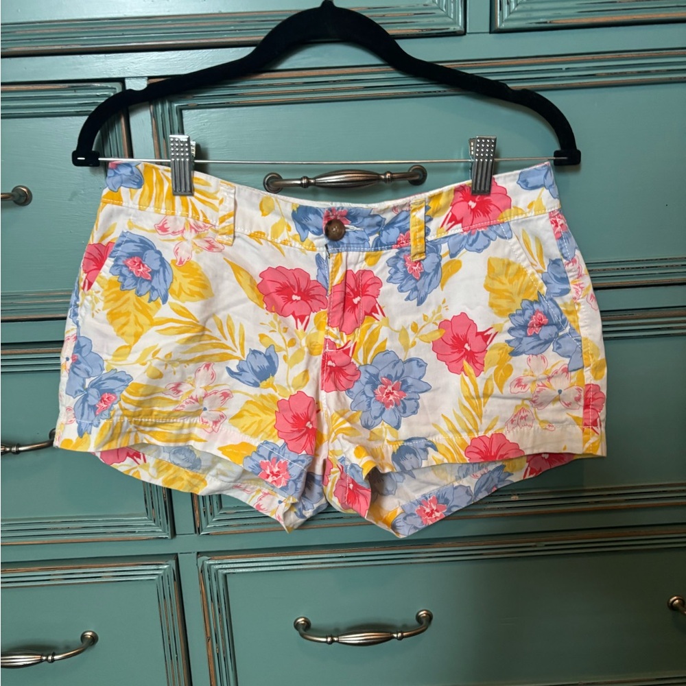 Old Navy Pink and Yellow Bermuda Shorts Vibrant Floral
